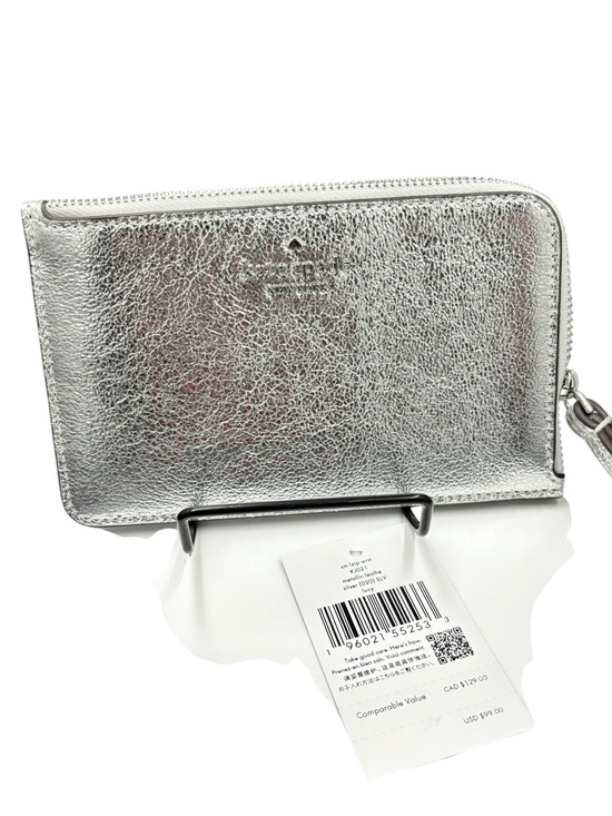 kate spade Handbags - Kate Spade Lucy Metallic Silver Leather Zip Wristlet $99 NWT